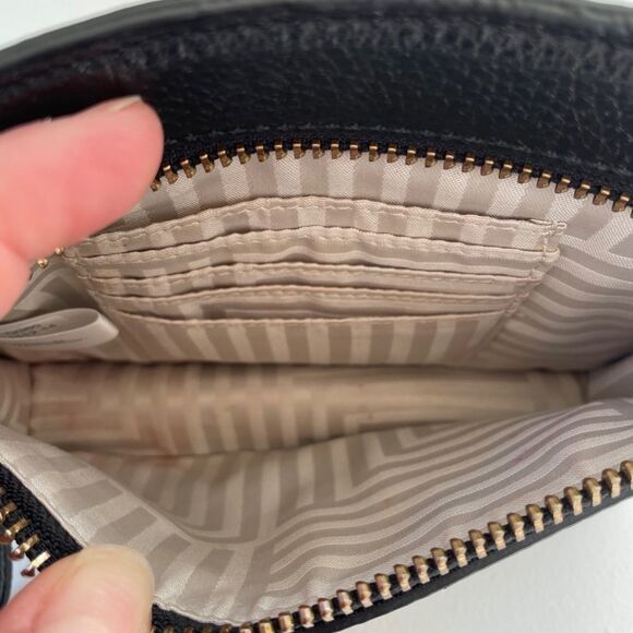 Kate Spade Saturday Women's Zip Closure Black Pebbled Leather Clutch Wristlet - Picture 10 of 11